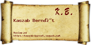 Kaszab Bernát névjegykártya
